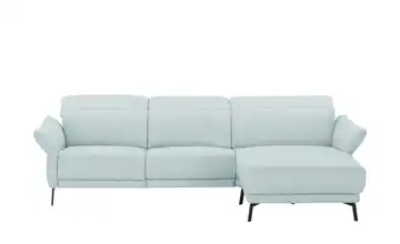 Wohnwert Ecksofa Leder Bellana rechts Hellblau Grundfunktion