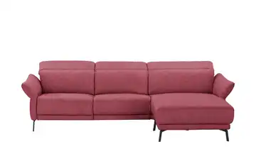 Ecksofa Leder Bellana Rot rechts Grundfunktion