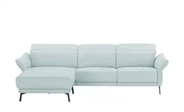 Ecksofa Leder Bellana Hellblau links Grundfunktion