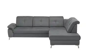 medium Ecksofa Planova II Grau rechts Grundfunktion