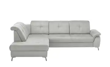 medium Ecksofa Planova II Silbergrau links Grundfunktion