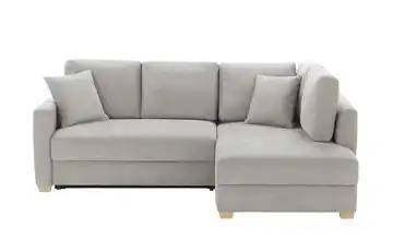 bobb Ecksofa mit Boxspringpolsterung Lisa de Luxe Taupe rechts Flachgewebe