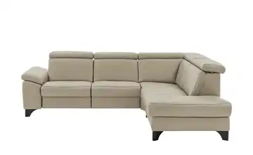 meinSofa Ecksofa Echtleder Linda Beige rechts ohne