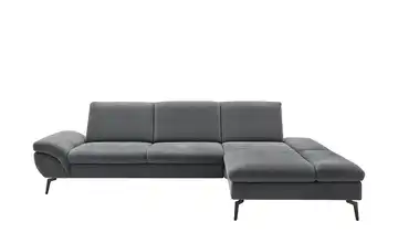 Ecksofa Malena Grau rechts Grundfunktion