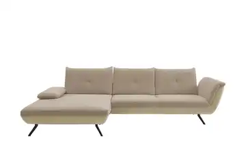 Ecksofa Celine Beige, Sand links Erweiterte Funktion