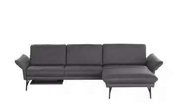 himolla Ecksofa Echtleder 1928 Schwarz Erweiterte Funktion rechts