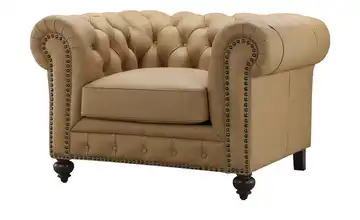 uno Sessel Chesterfield Cognacbraun