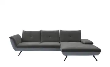 Ecksofa Celine Anthrazit, Denimblau rechts Grundfunktion