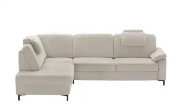 meinSofa Ecksofa Carmen verstellbare Kopfstütze, Schlaffunktion, Stauraum links Beige