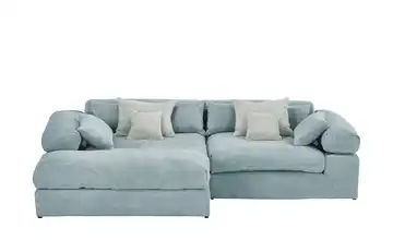 smart Ecksofa Lianea links Türkis, Steingrau Cordstoff