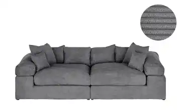 smart Big Sofa in modernem Cord Lianea Grau Cordstoff