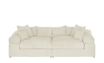 smart Big Sofa in modernem Cord Lianea Creme Cordstoff