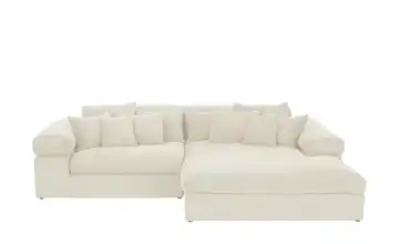 smart Ecksofa Lianea rechts Creme Cordstoff