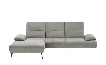 switch Ecksofa Cesar Silbergrau links Flachgewebe grob