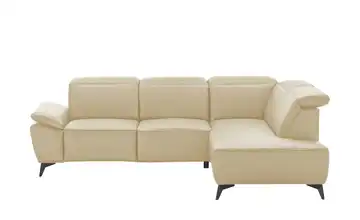 uno Ecksofa Belfast rechts Leder Beige Grundfunktion