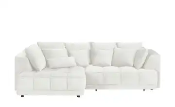 switch Ecksofa Tiga Cremeweiß links Erweiterte Funktion Mikrofaser in Velours-Optik