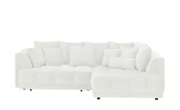 switch Ecksofa Tiga Cremeweiß rechts Erweiterte Funktion Mikrofaser in Velours-Optik