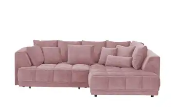 switch Ecksofa Tiga Rosé rechts Erweiterte Funktion Mikrofaser in Velours-Optik