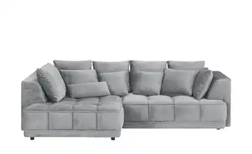 switch Ecksofa Tiga Grau links ohne Mikrofaser in Velours-Optik