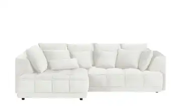 switch Ecksofa Tiga Cremeweiß links ohne Mikrofaser in Velours-Optik