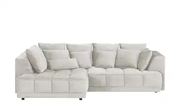 switch Ecksofa Tiga Beige links ohne Mikrofaser in Velours-Optik