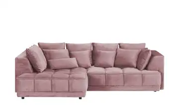 switch Ecksofa Tiga Rosé links ohne Mikrofaser in Velours-Optik