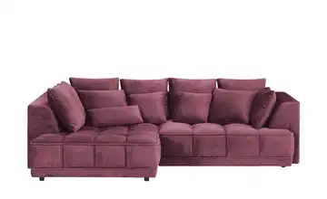 switch Ecksofa Tiga Beere links ohne Mikrofaser in Velours-Optik