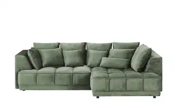 switch Ecksofa Tiga Olivgrün rechts ohne Mikrofaser in Velours-Optik