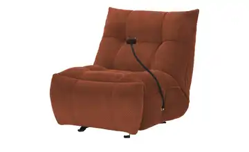 Sessel Relaxfunktion Tokyo Webstoff Rostrot Elektrische Relaxfunktion