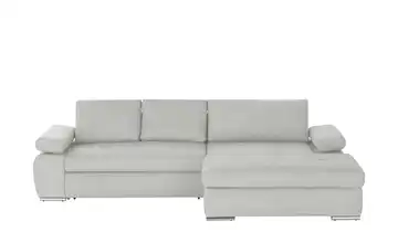smart Ecksofa Ibby Flachgewebe fein rechts Silbergrau