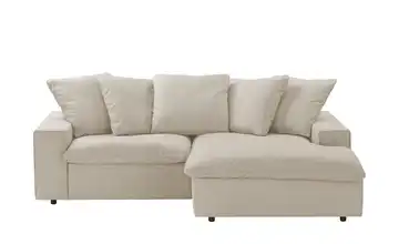 Ecksofa Kini Beige Flachgewebe rechts