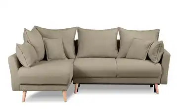 KONSIMO Ecksofa Belmos Braun links Boucléstoff