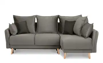 KONSIMO Ecksofa Belmos Grau rechts Velours