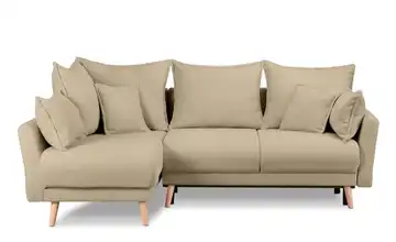 KONSIMO Ecksofa Belmos Beige links Boucléstoff