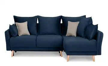 KONSIMO Ecksofa Belmos Marineblau rechts Velours