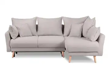 KONSIMO Ecksofa Belmos Hellgrau rechts Boucléstoff