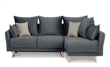 KONSIMO Ecksofa Belmos Dunkelgrau rechts Velours