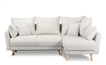 KONSIMO Ecksofa Belmos Weiß rechts Boucléstoff