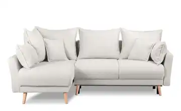 KONSIMO Ecksofa Belmos Weiß links Boucléstoff