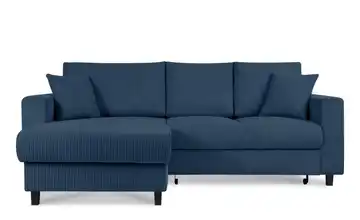 KONSIMO Ecksofa Egret Dunkelblau links