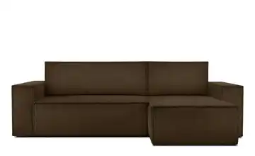 KONSIMO Ecksofa Napi Breite Armlehnen 262 cm Dunkelbraun
