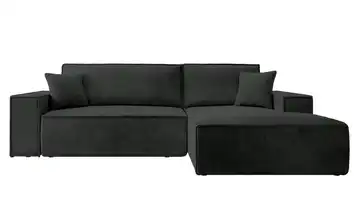 Ecksofa Schwarz rechts