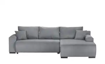 Ecksofa mit Schlaffunktion Nelly Dunkelgrau rechts Cordstoff