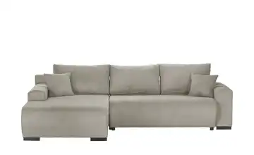 Ecksofa mit Schlaffunktion Nelly Schlamm links Cordstoff