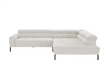 Max Schelling Ecksofa verstellbare Kopfteile MS Verve Grundfunktion Silbergrau rechts