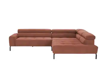 Max Schelling Ecksofa verstellbare Kopfteile MS Verve Grundfunktion Rotbraun rechts