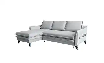 Miuform Ecksofa  mit Schlaffunktion Charming Charlie Hellgrau links