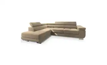 MASSENO Ecksofa mit Schlaffunktion Selva Creme links