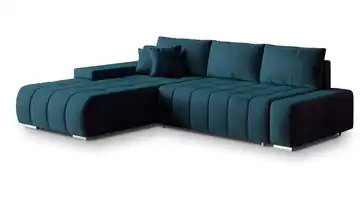 MASSENO Ecksofa mit Schlaffunktion Alese Cyanblau links