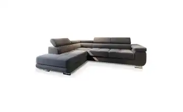 MASSENO Ecksofa mit Schlaffunktion Selva Dunkelgrau links